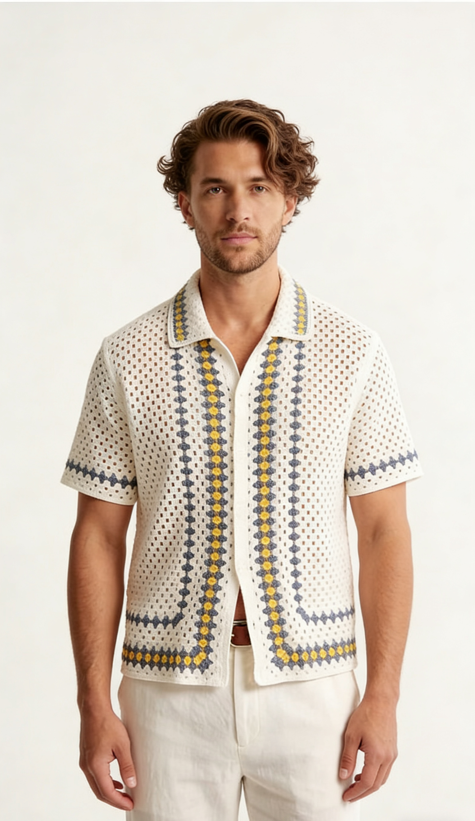 Men's crochet shirt